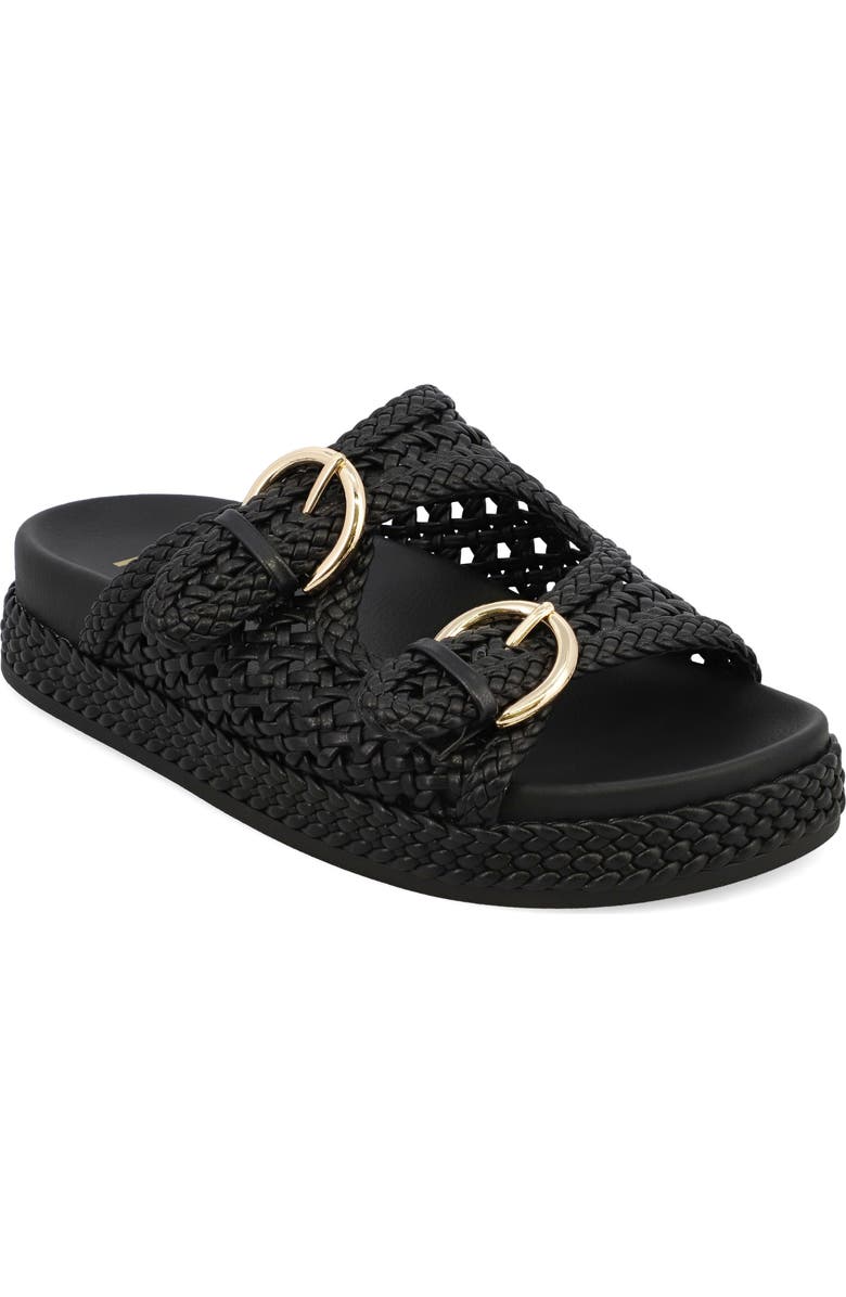 MIA Braided Buckle Strap Platform Sandal, Main, color, Black