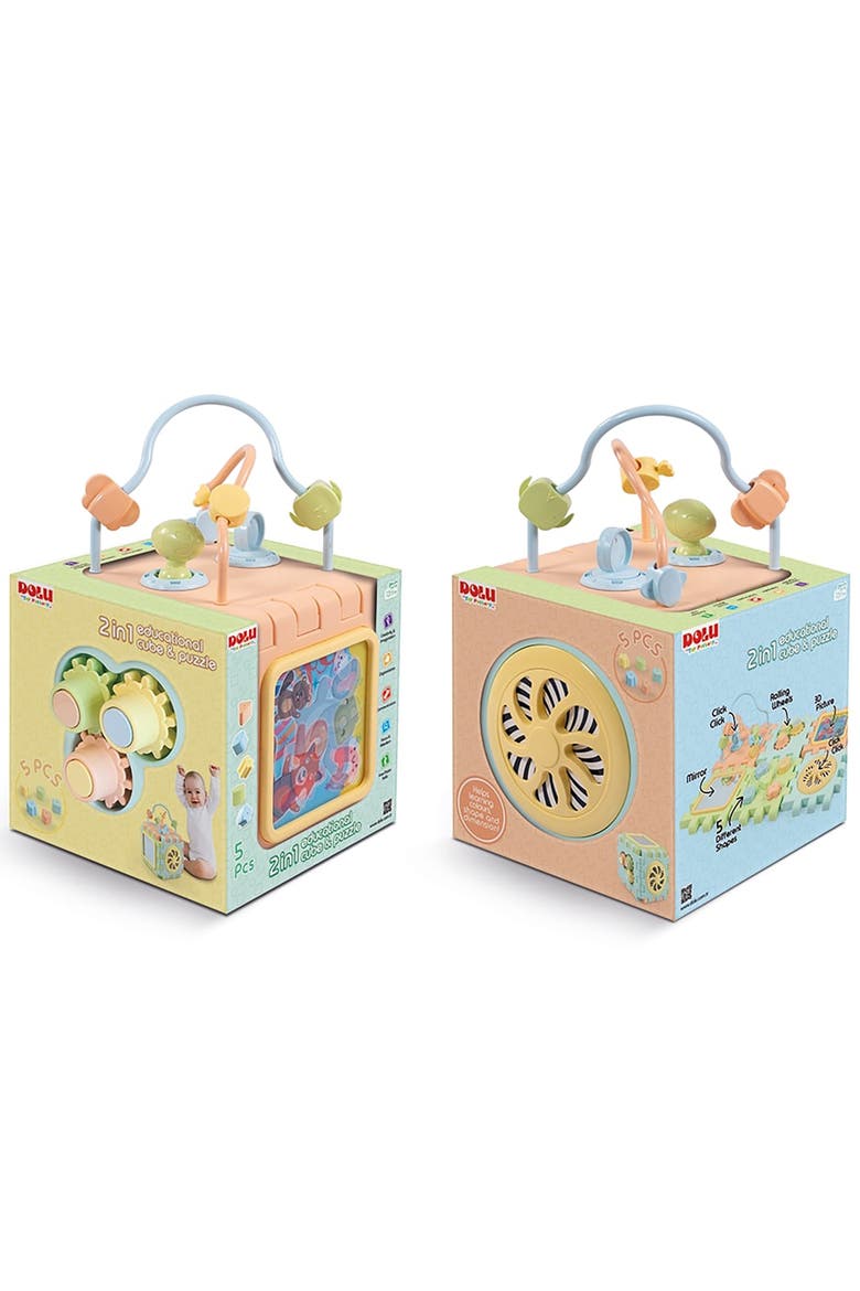 2 In 1 Educational Cube & Puzzle, Toddlers and Kids 12mo+, Alternate, color, Multicolored