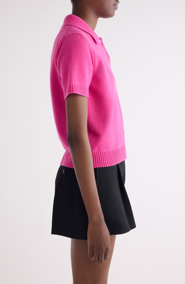 Givenchy Short Sleeve Wool & Cashmere Polo, Alternate, color, Fuchsia