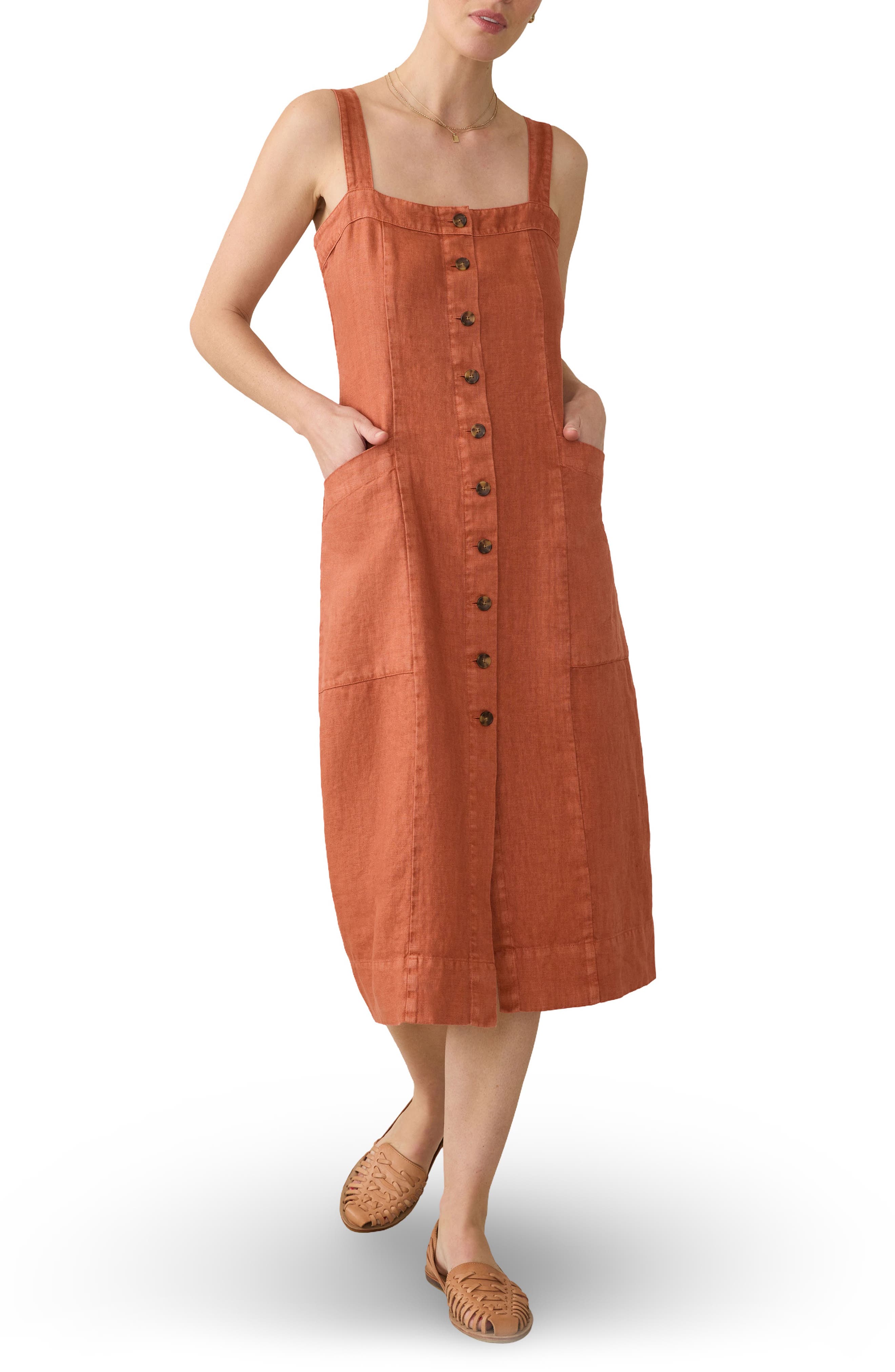 Faherty Aurora Sleeveless Midi Dress