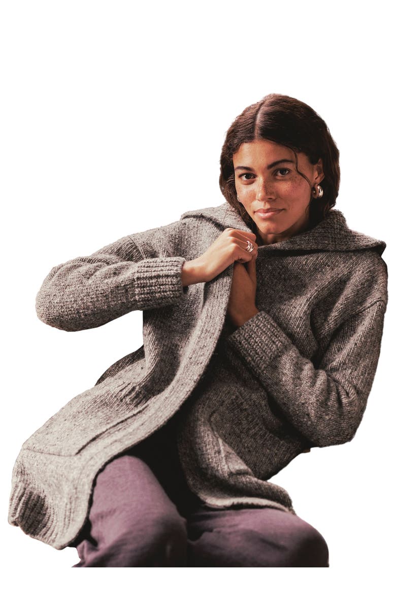 Celtic & Co. Donegal Longline Coatigan, Alternate, color, Grey Pebble