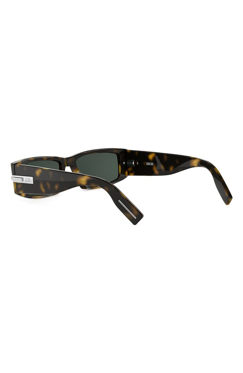 DIOR BlackSuit XL S5I 55mm Rectangular Sunglasses, Alternate, color, Dark Havana / Green
