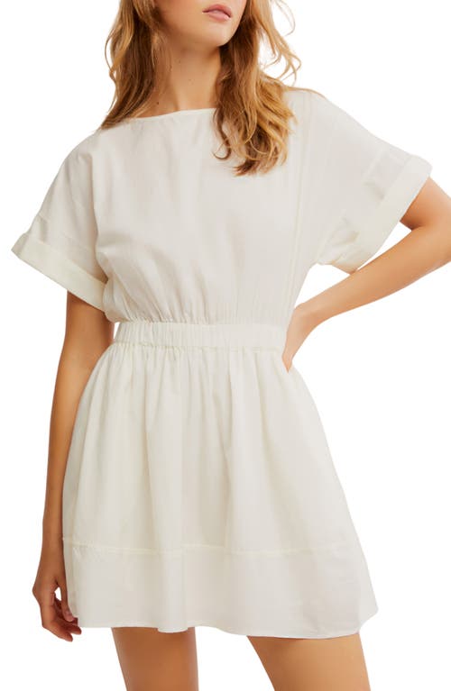 Free People Full Time Fun Cotton Poplin Minidress In White