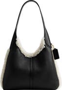 COACH Brooklyn 28 Shoulder Bag with Genuine Shearling Trim