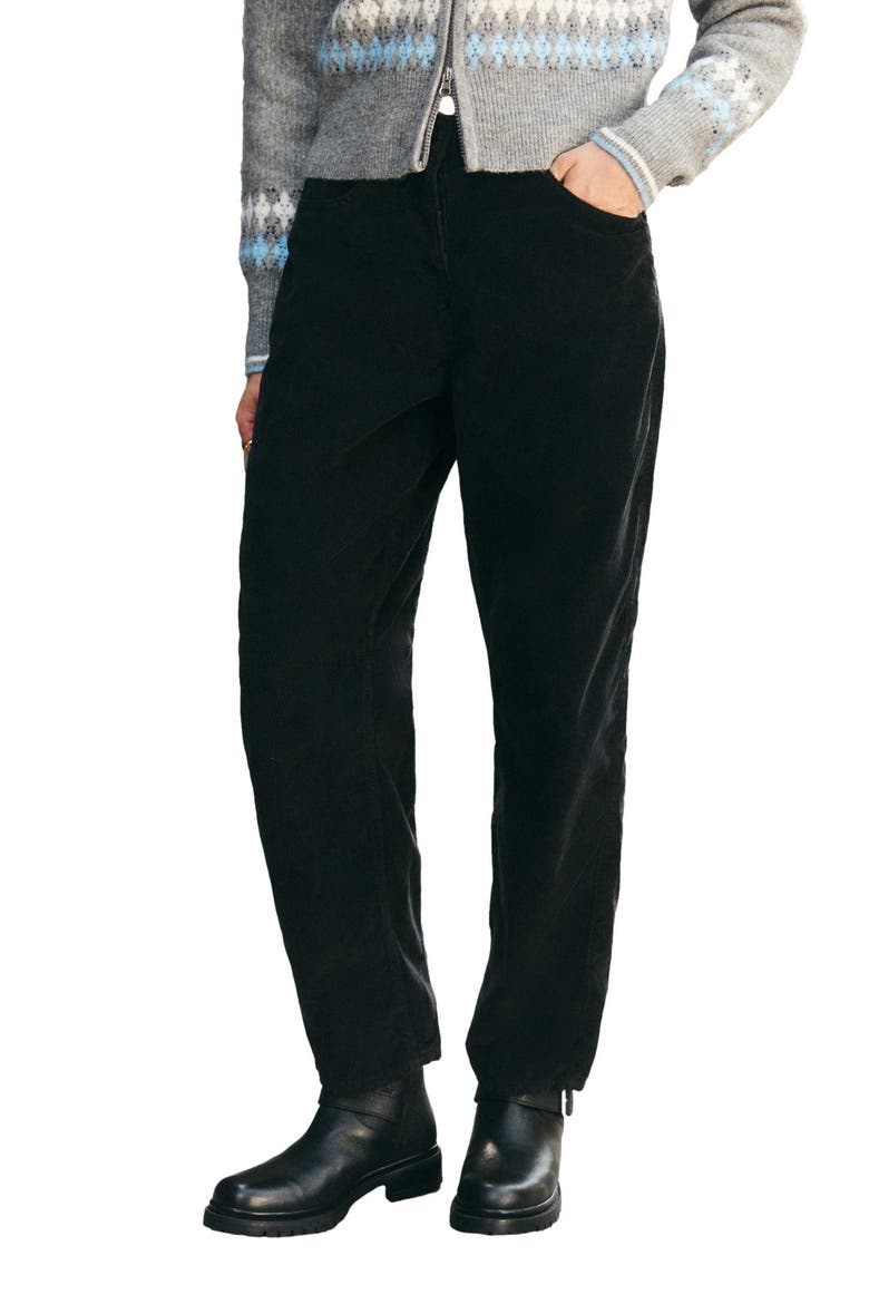 Corduroy Mom Pants, Main, color, BLACK