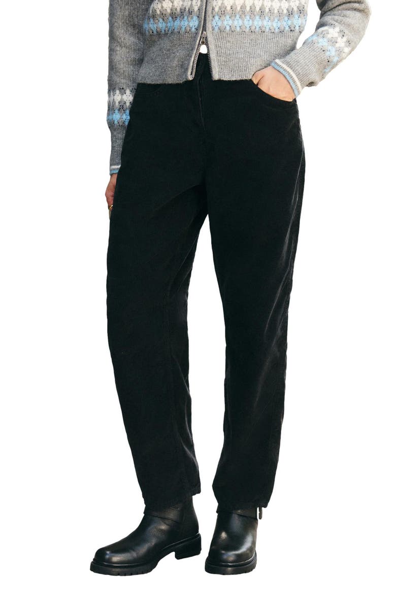 NEXT Corduroy Mom Pants, Main, color, Black