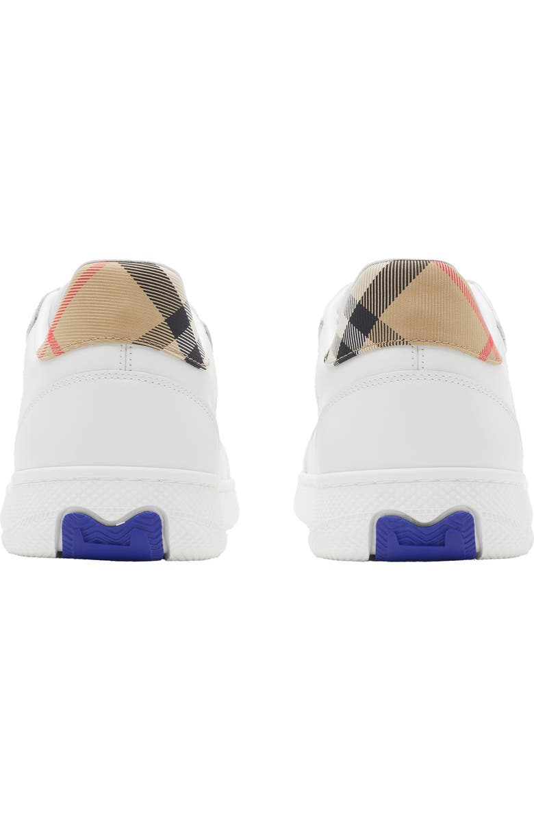 Burberry Leather and Check Terrace Sneakers, Alternate, color, White/Sand