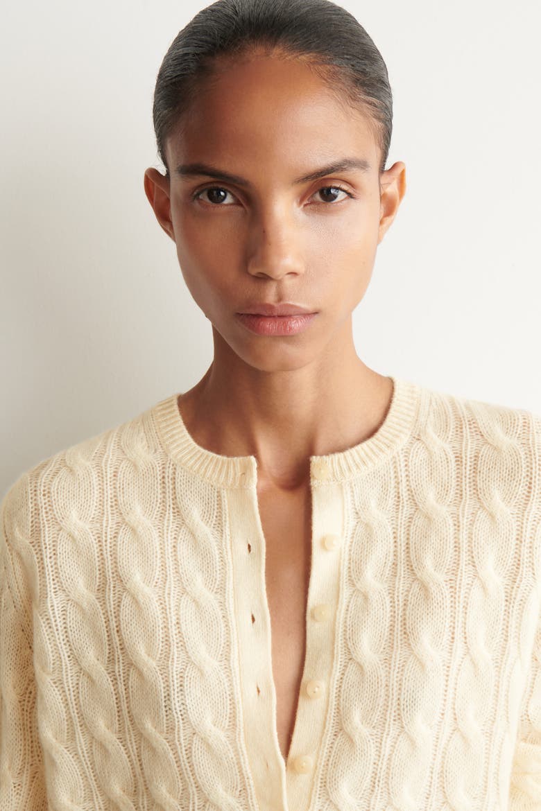 Cable-knit Cashmere Cardigan, Alternate, color, IVORY