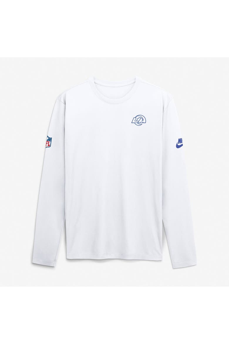 Men's Nike Los Angeles Rams Fearsome White Legend Small Logo Dri-FIT Long Sleeve T-Shirt, Main, color, White