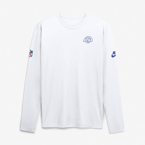 Men's Nike Los Angeles Rams Fearsome White Legend Small Logo Dri-FIT Long Sleeve T-Shirt