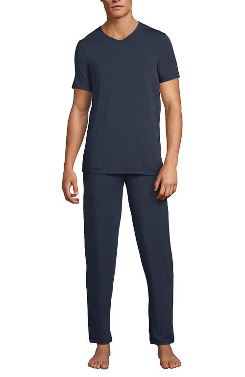LANDS' END LANDS' END SHORT SLEEVE COOLING KNIT V-NECK PAJAMA SET