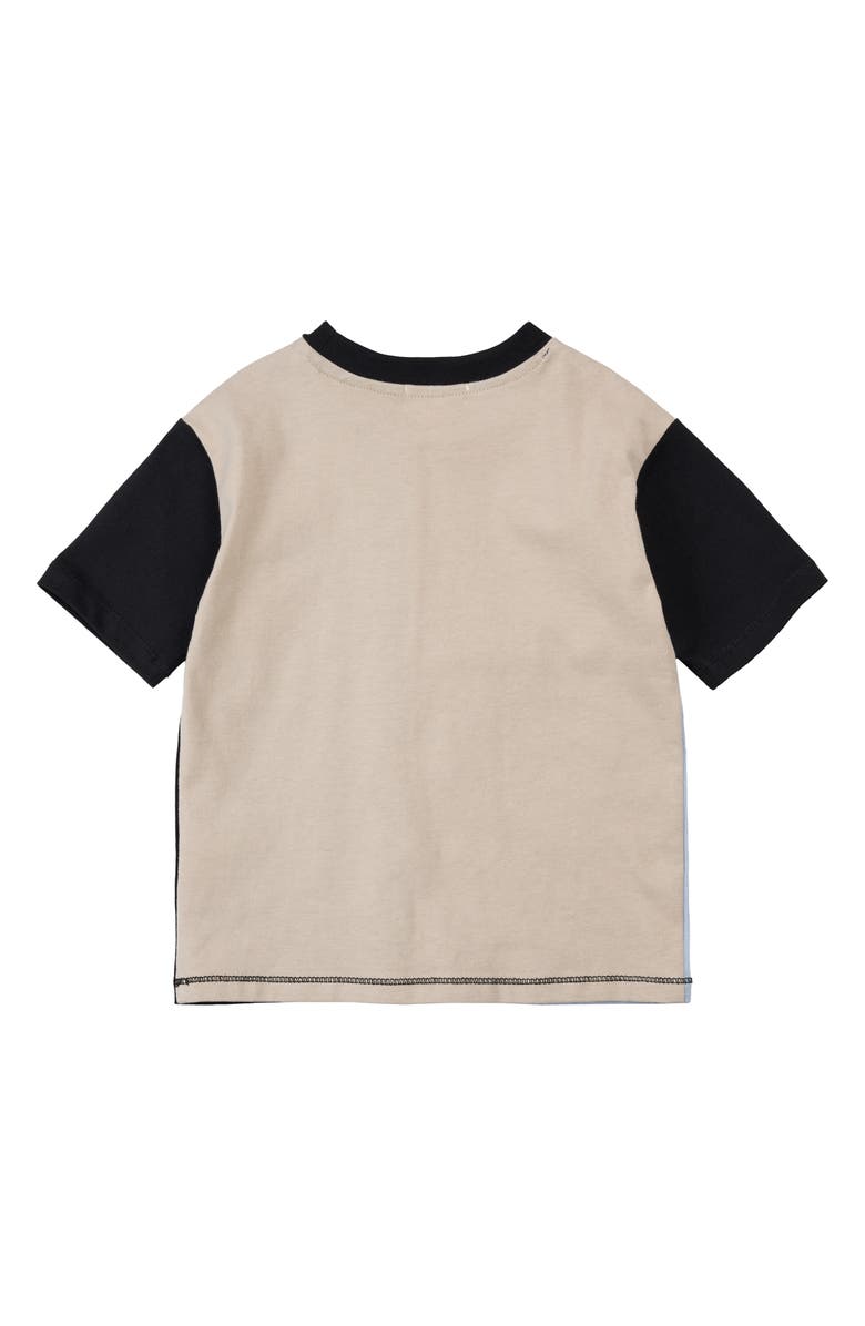 MILES THE LABEL Kids' Colorblock Cotton T-Shirt, Alternate, color, Black