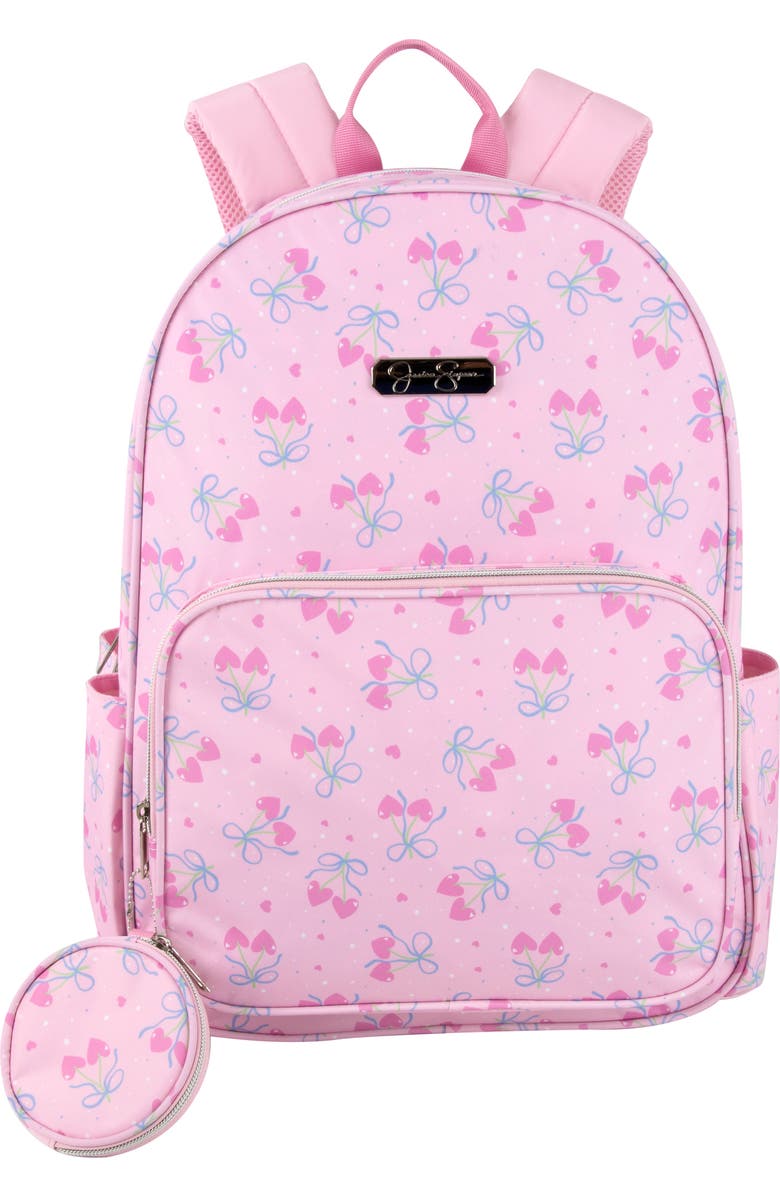 Jessica Simpson Kids' Cherry Print Nylon Backpack, Main, color, Pink