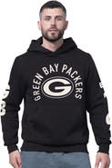 STARTER Men's Starter Black Green Bay Packers Handoff Fleece Hoodie Sweatshirt