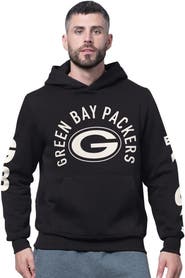 STARTER Men's Starter Black Green Bay Packers Handoff Fleece Hoodie Sweatshirt