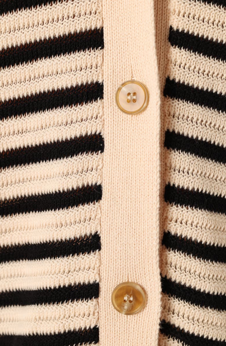 Petal & Pup Cherie Oversize Stripe Cardigan, Alternate, color, Sand Black