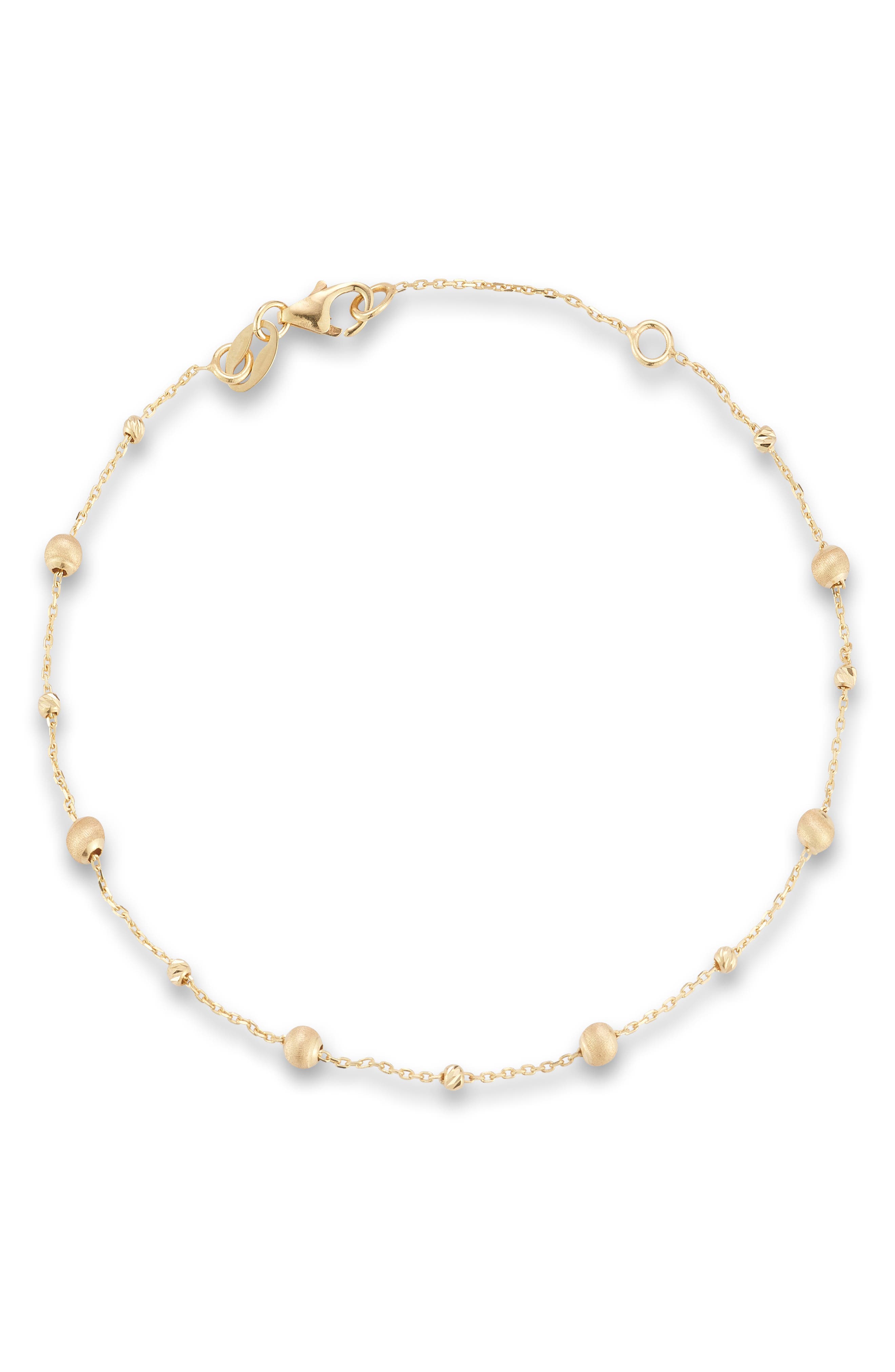 Ember Fine Jewelry 14K Gold Satin Ball Station Bracelet