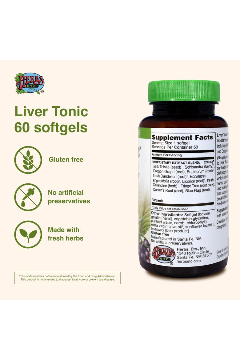 Liver Tonic - Gallbladder Health Supplement with Herbal Formula - Aid Overall Liver Health with Milk Thistle, Schisandra & Oregon Grape - Support a Healthy Liver - 60 Softgels, Alternate, color, No Color