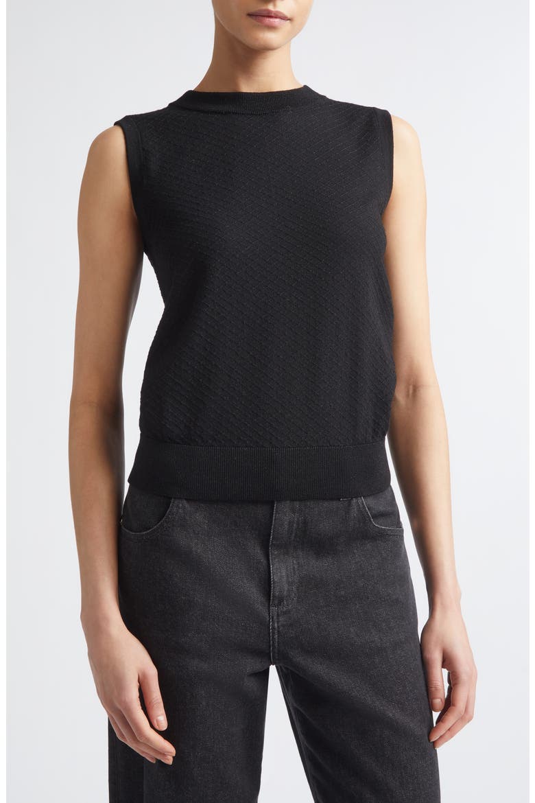 Sleeveless Wool Blend Knit Shell, Alternate, color, 22 BLACK