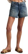 Lucky Brand '90s Raw Hem High Waist Denim Midi Shorts