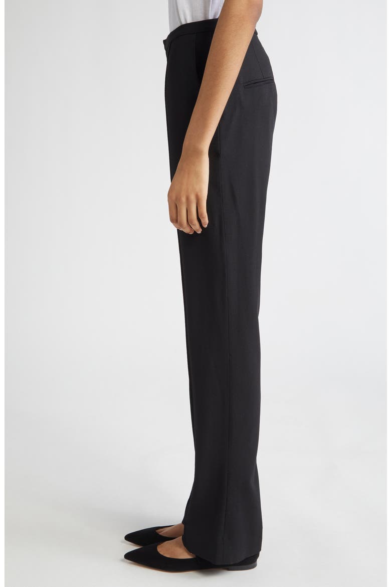 Cora Slim Drapey Organic Wool Trousers, Alternate, color, BLACK