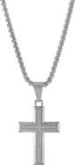 Esquire Men's Stainless Steel Diamond Cross Pendant Necklace
