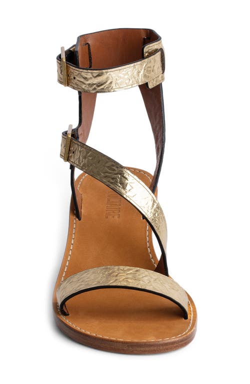 Zadig & Voltaire Cecilia Crinkled Caprese Sandals In Gold In Gold