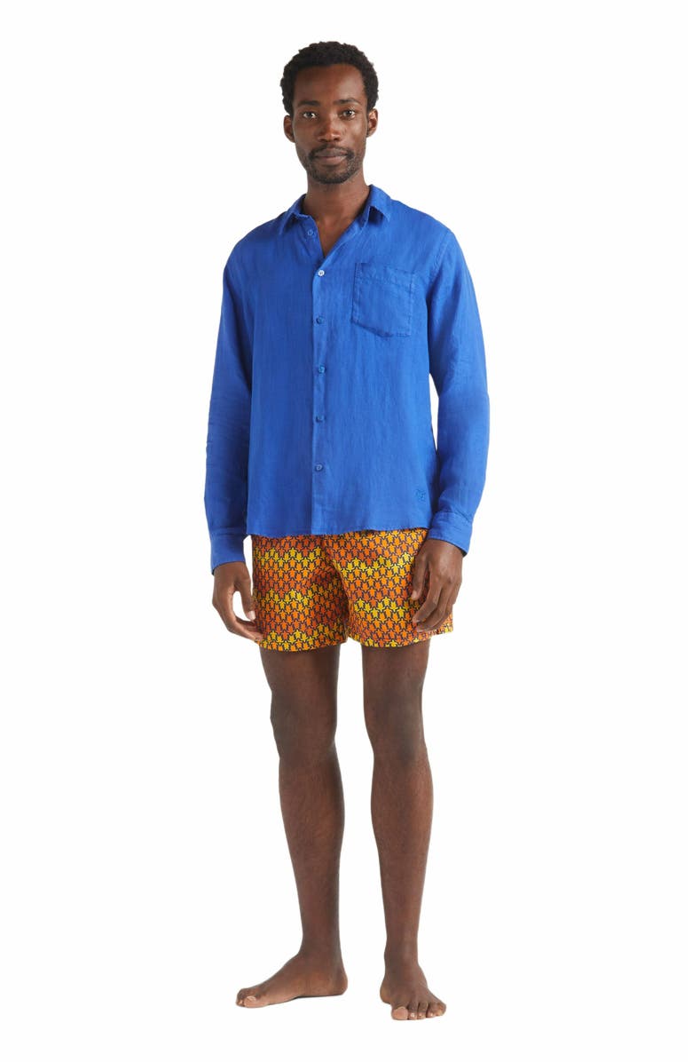 Vilebrequin Men's Solid Linen Shirt, Main, color, Marrakech