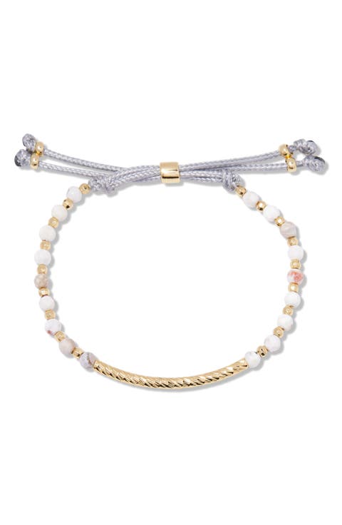 Savannah Howlite Beaded Slider Bracelet