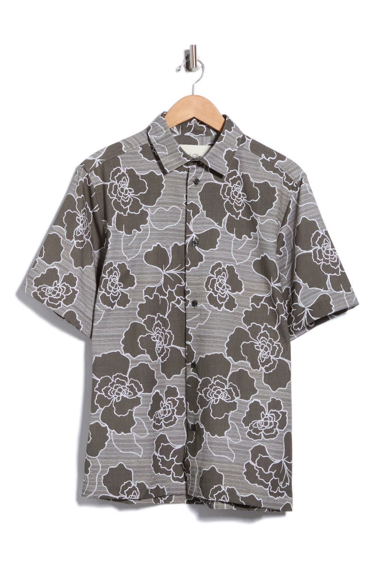 Charlie Poppy Short Sleeve Shirt, Main, color, OLIVE NIGHT
