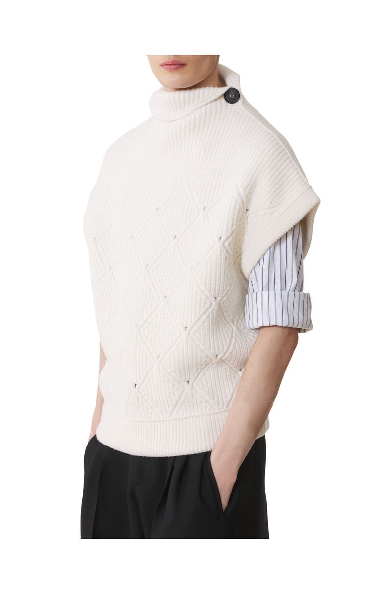 Lanvin Diamond Detail Sleeveless Wool Sweater, Alternate, color, Cloth