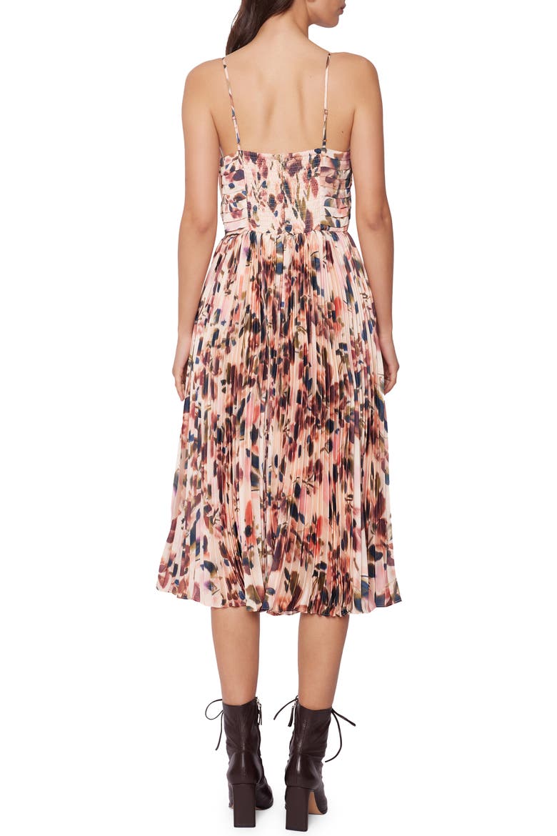 Thea Floral Print Pleated Midi Dress, Alternate, color, CREAM FLORAL MULTI
