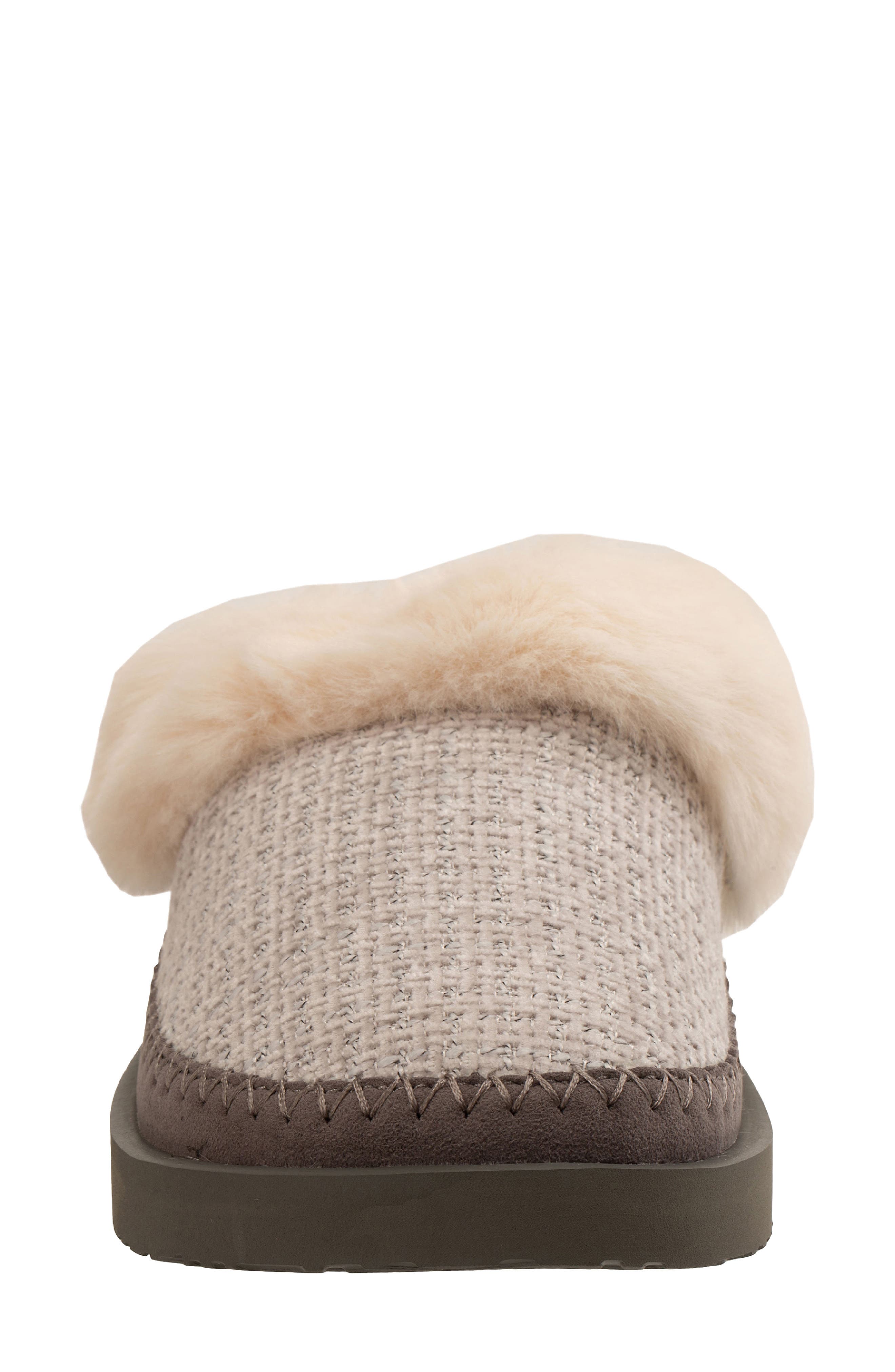 Nordic Orthotic Faux Fur Lined Slippers, Alternate, color, GRAY
