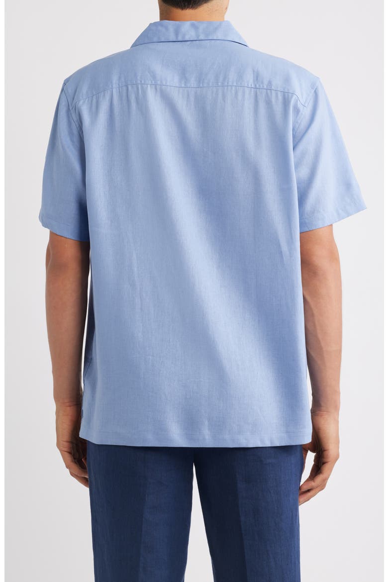 Relaxed Fit Linen Camp Shirt, Alternate, color, DESERT SPRING