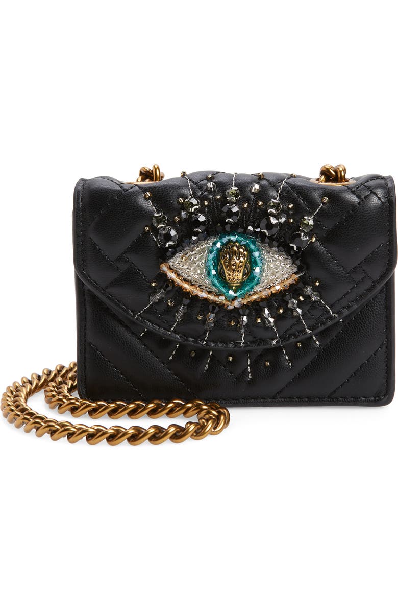Kurt Geiger London Micro Kensington Eye Quilted Leather Crossbody Bag, Main, color,