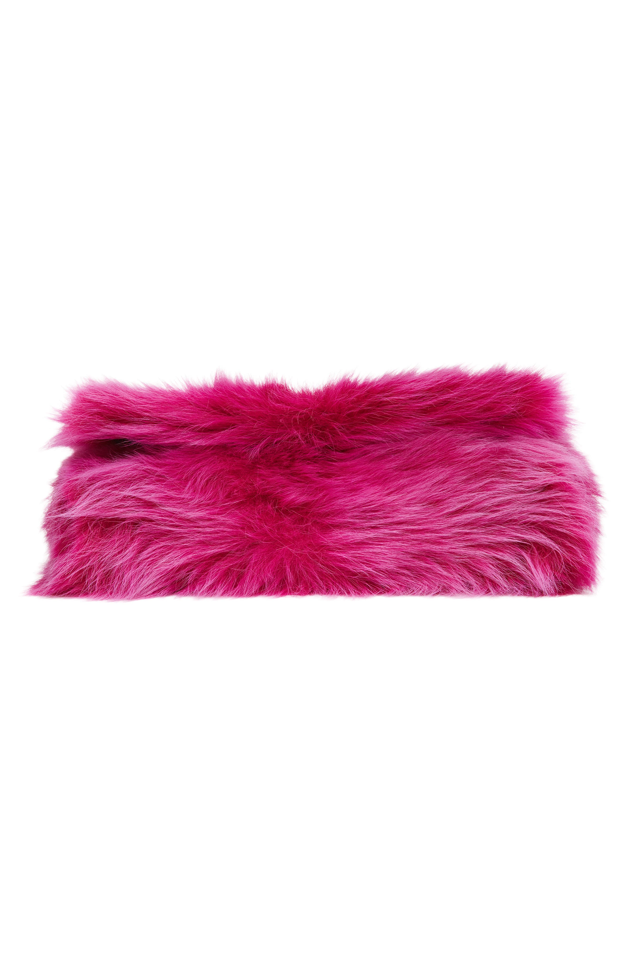 Saint Laurent KATE SML REV FUR SHLDR, Alternate, color, Magenta