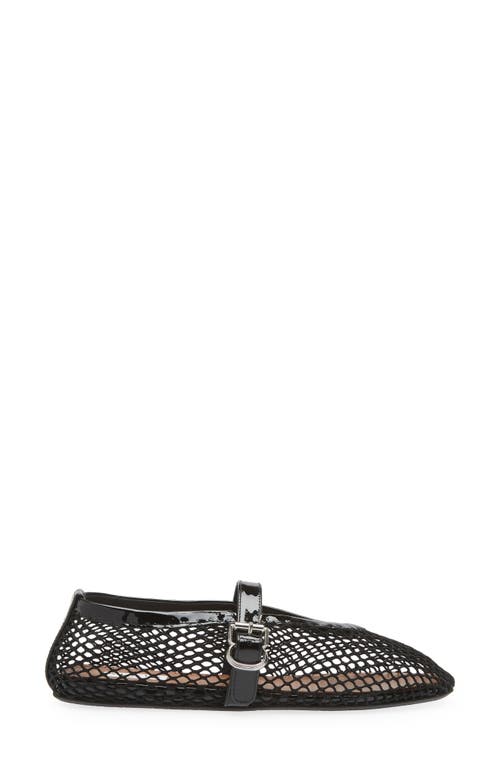 Alaïa Alaia Black Mesh Ballerina With Patent Leather In Black