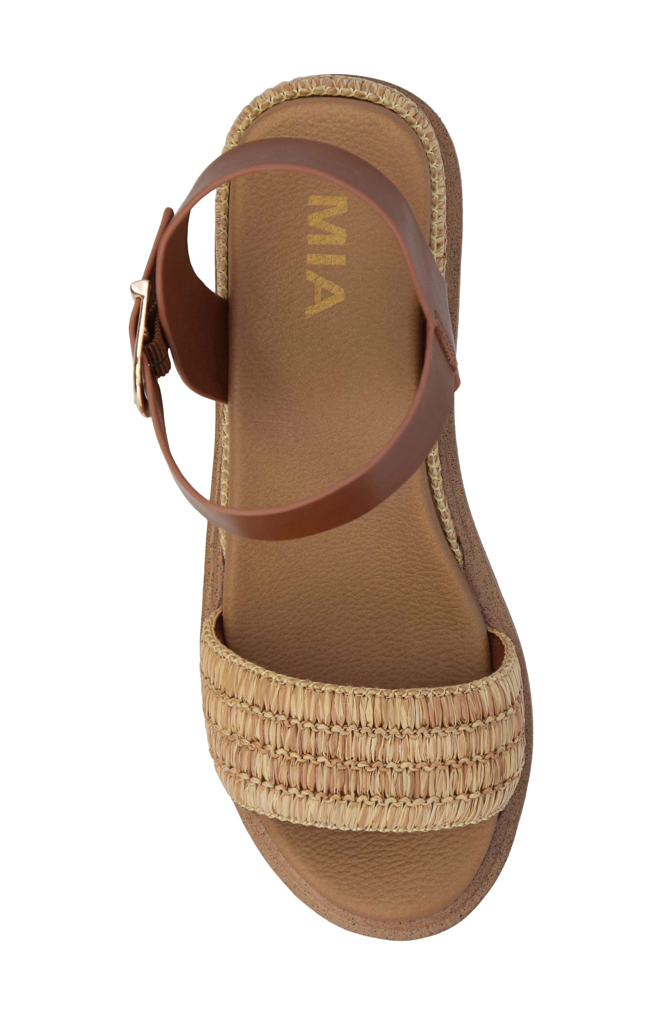 MIA Odalys Wedge Sandal, Alternate, color, Cognac/ Natural