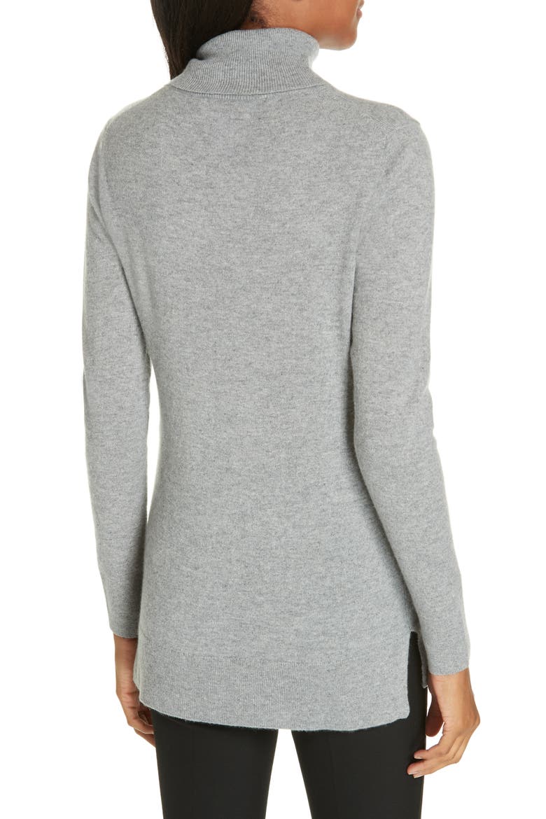 Turtleneck Cashmere Sweater, Alternate, color, GREY FILIGREE HEATHER