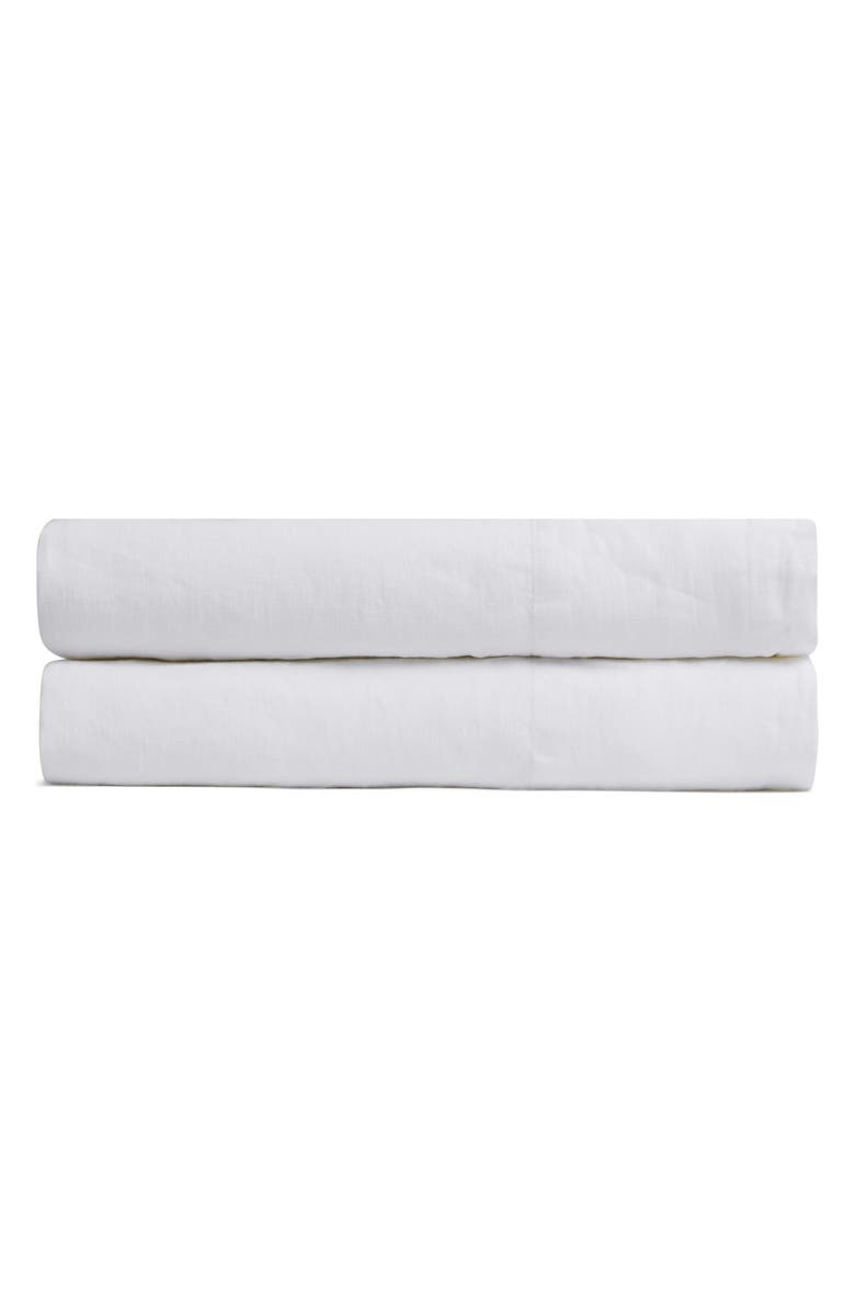 Parachute Linen Fitted Sheet, Main, color, White
