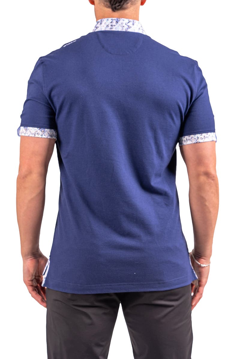 Maceoo Collarsolidcobalt Blue Button-Down Polo, Alternate, color, Blue