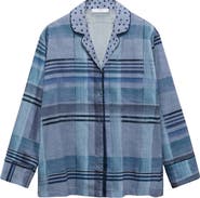 MANGO Mixed Print Cotton Pajama Top