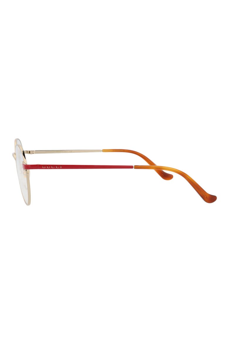 54mm Round Optical Glasses, Alternate, color, GOLD RED TRANSPARENT
