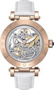 Empress Theodora Automatic Skeleton Leather-Band Watch