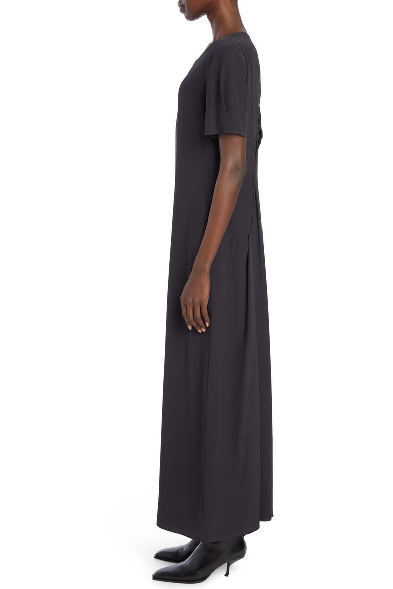 Rue Asymmetric Back Silk Shift Dress, Alternate, color, CONCRETE