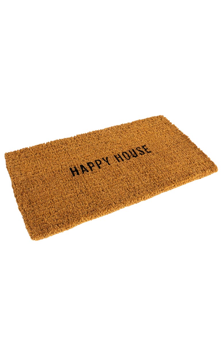Storied Home "HAPPY HOUSE" Large Coir Doormat, Main, color, 