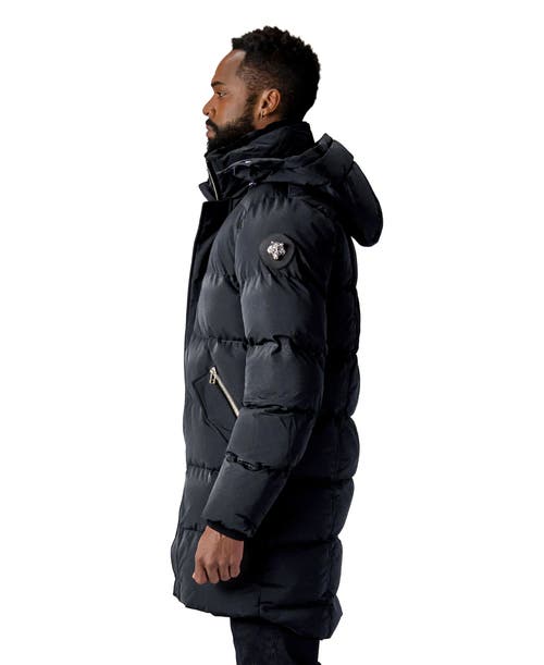 Woodpecker Penguin Long Length Quilted Coat In Black
