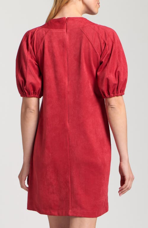 Apny Puff Sleeve Minidress In Red