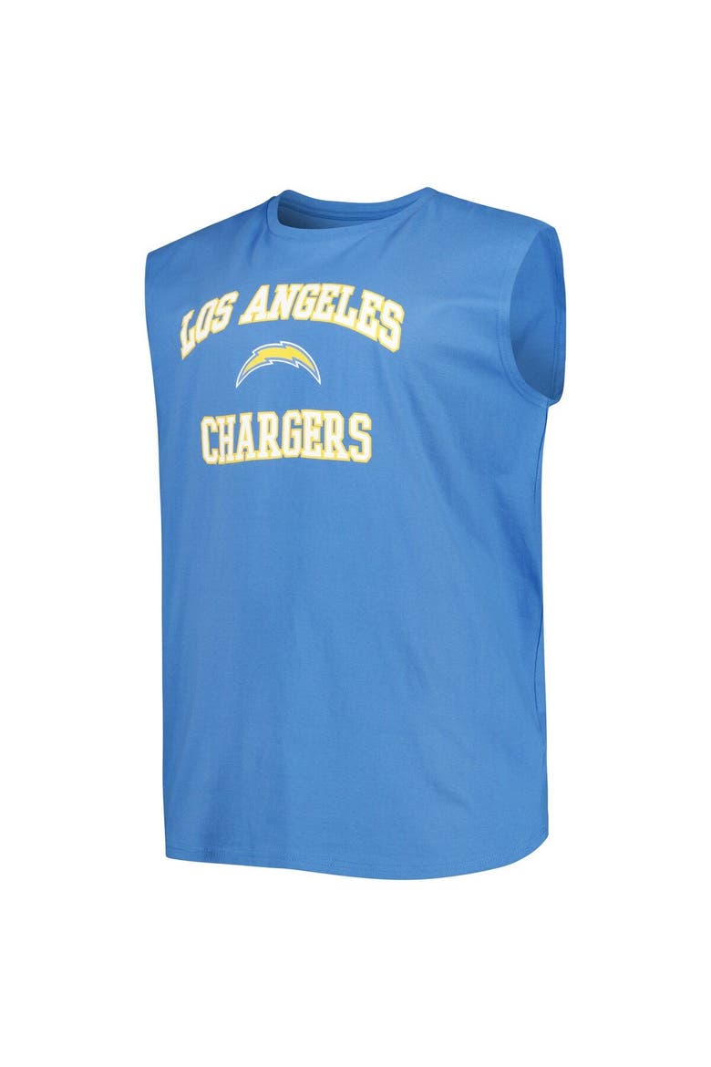 Men's Powder Blue Los Angeles Chargers Big & Tall Muscle Tank Top, Alternate, color, Powder Blue