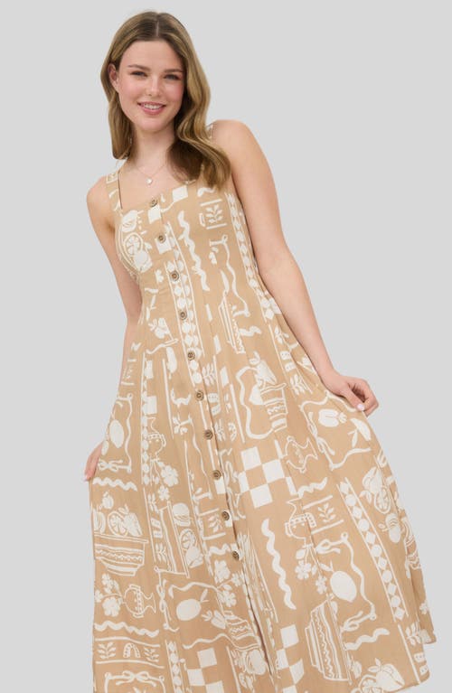 BLU PEPPER BLU PEPPER MIXED PRINT MIDI SUNDRESS 